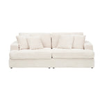79.3 Corduroy 3-seater Sofa with Toss Pillows and Spring Cushion