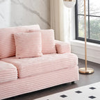 79.3 Corduroy 3-seater Sofa with Toss Pillows and Spring Cushion