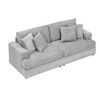 79.3 Corduroy 3-seater Sofa with Toss Pillows and Spring Cushion