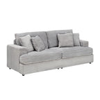 79.3 Corduroy 3-seater Sofa with Toss Pillows and Spring Cushion