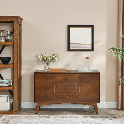47.3 Mid Century Modern Sideboard Buffet Cabinet with Storage,Storage Cabinet with 2 Doors and 3 Drawers,Accent Console Table
