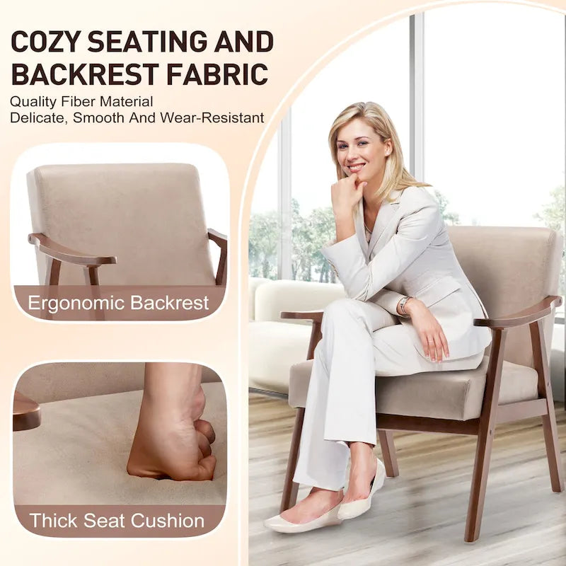 Living Room Chair with Solid Wood
