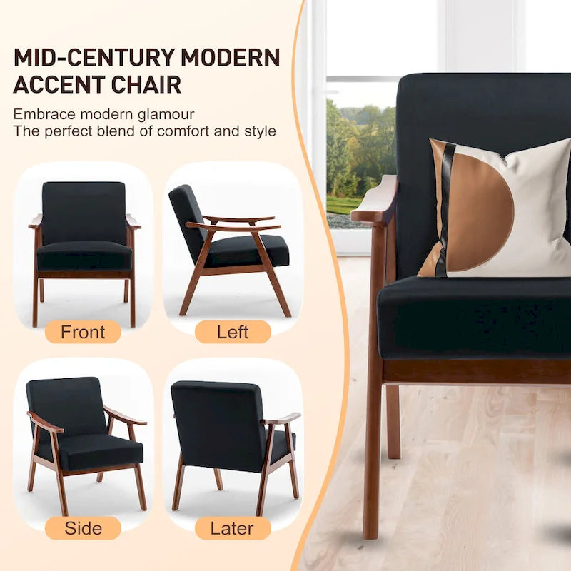 Living Room Chair with Solid Wood