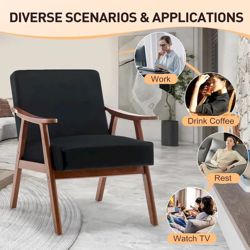 Living Room Chair with Solid Wood