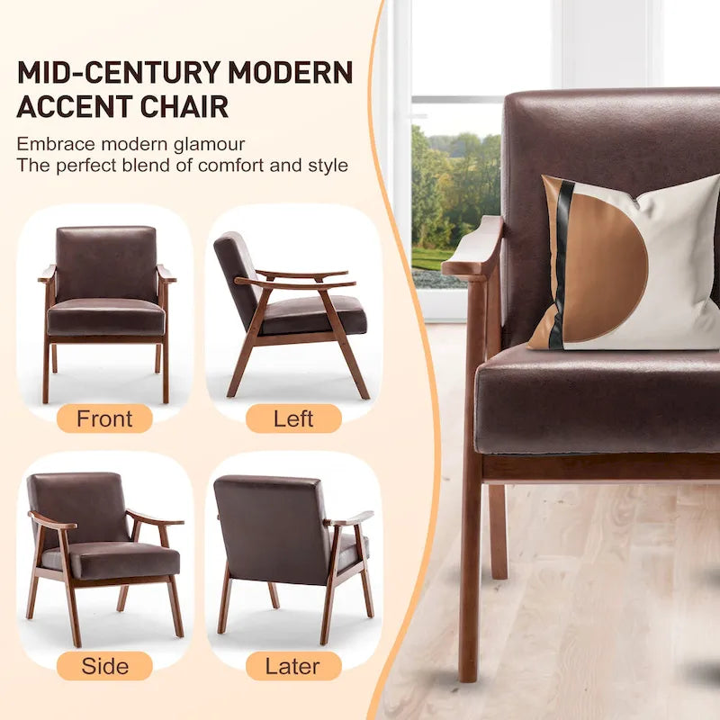 Living Room Chair with Solid Wood