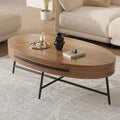 Modern Center Oval Coffee Table with Drawer