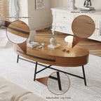 Modern Center Oval Coffee Table with Drawer