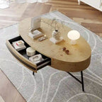 Modern Center Oval Coffee Table with Drawer