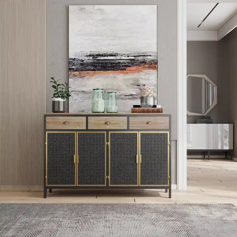 Freestanding Sideboard Storage Cabinet Entryway Floor Cabinet