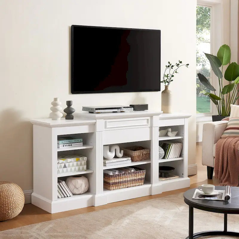 65.75 TV Stand with Large Storage Cabinet and Adjustable Shelves for TVs Up to 65