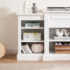 65.75 TV Stand with Large Storage Cabinet and Adjustable Shelves for TVs Up to 65
