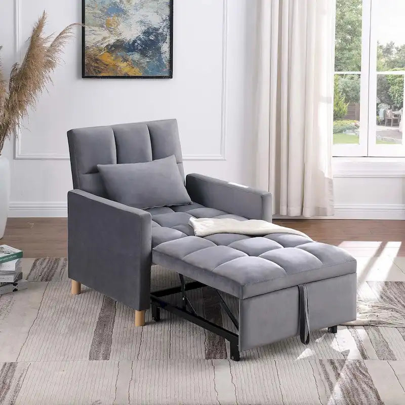 Aukfa Sleeper Chair Bed Convertible Single Sofa Chair with Pillow