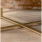 31W Round Coffee Table With Fir Wood Table Top and Metal Frame End Table