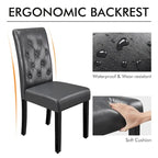 Yaheetech Button Padded Dining Chair with Solid Wood Legs Set of 2 - Set of 2