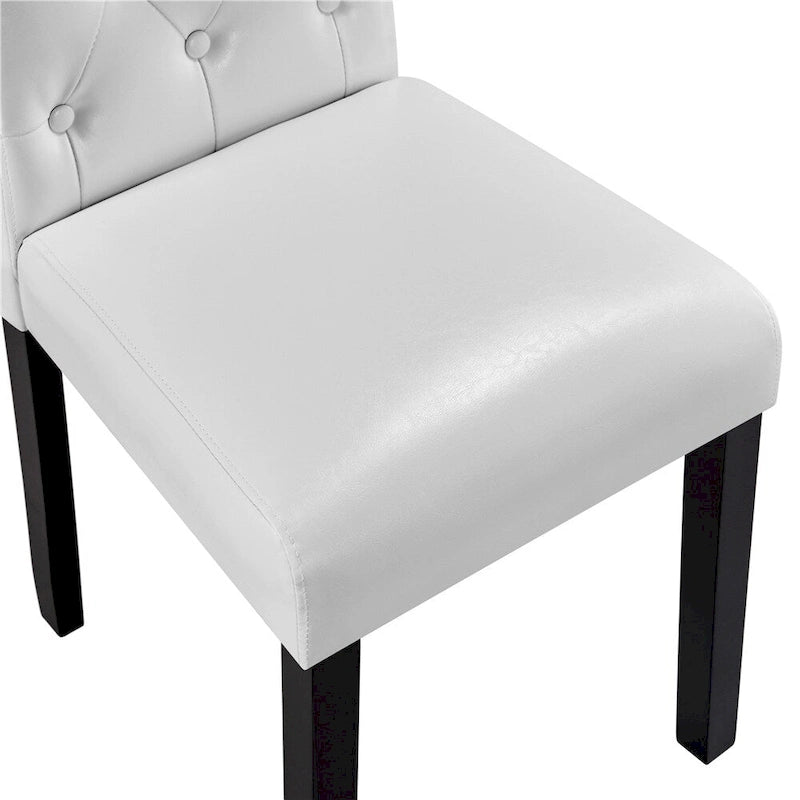 Yaheetech Button Padded Dining Chair with Solid Wood Legs Set of 2 - Set of 2