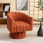 SEYNAR Modern Glam Velvet Upholstered Round Swivel Accent Barrel Chair