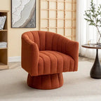 SEYNAR Modern Glam Velvet Upholstered Round Swivel Accent Barrel Chair