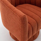 SEYNAR Modern Glam Velvet Upholstered Round Swivel Accent Barrel Chair