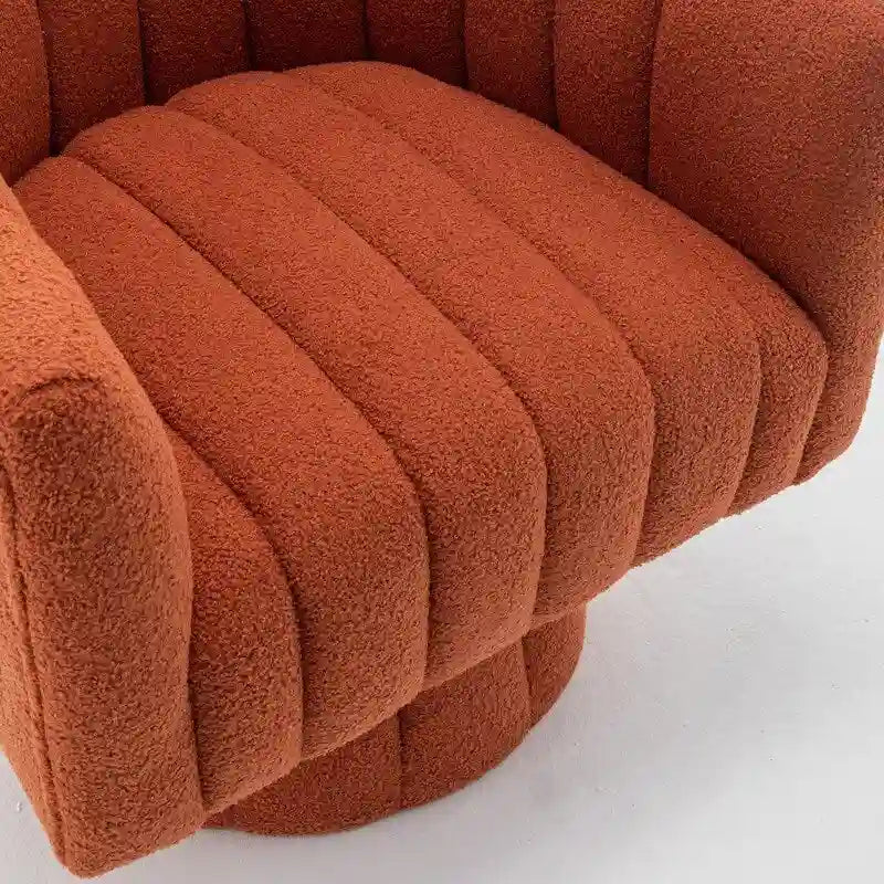 SEYNAR Modern Glam Velvet Upholstered Round Swivel Accent Barrel Chair