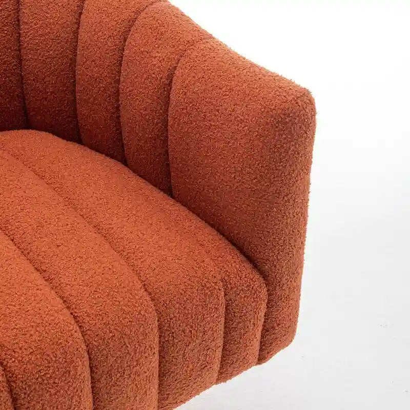 SEYNAR Modern Glam Velvet Upholstered Round Swivel Accent Barrel Chair