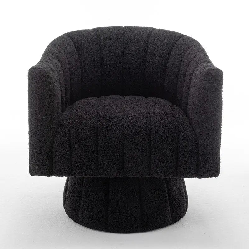 SEYNAR Modern Glam Velvet Upholstered Round Swivel Accent Barrel Chair