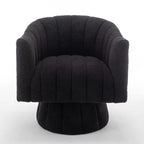 SEYNAR Modern Glam Velvet Upholstered Round Swivel Accent Barrel Chair