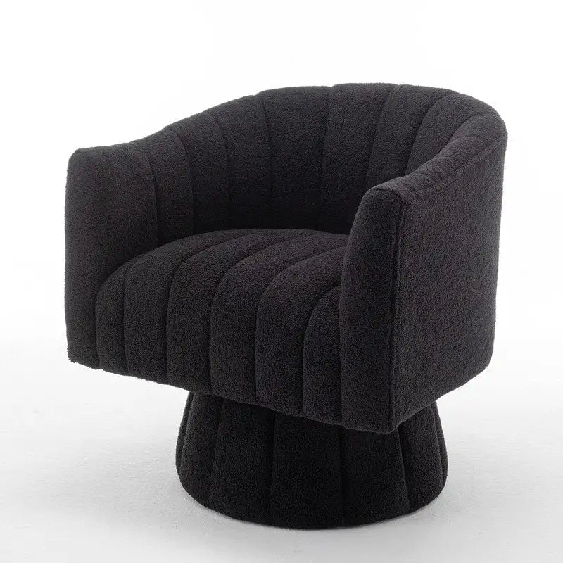 SEYNAR Modern Glam Velvet Upholstered Round Swivel Accent Barrel Chair