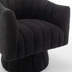SEYNAR Modern Glam Velvet Upholstered Round Swivel Accent Barrel Chair