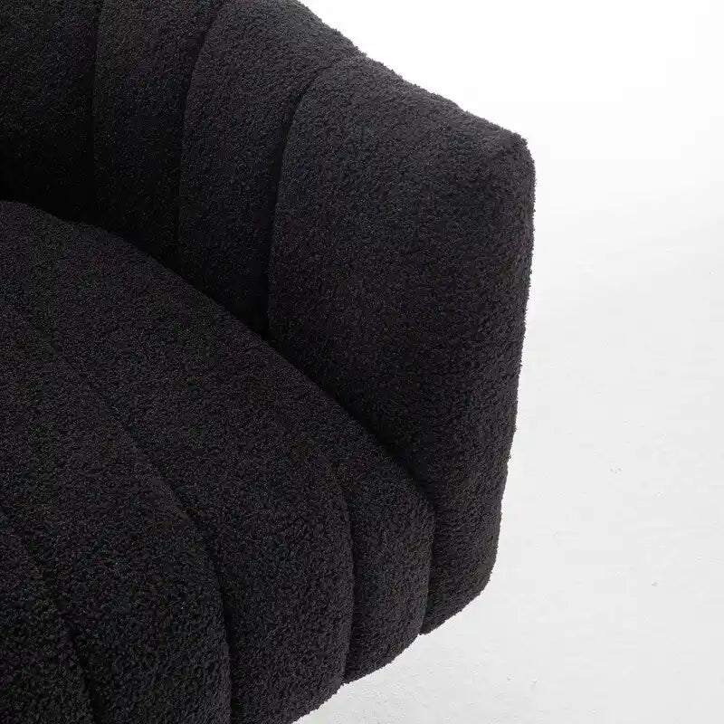 SEYNAR Modern Glam Velvet Upholstered Round Swivel Accent Barrel Chair