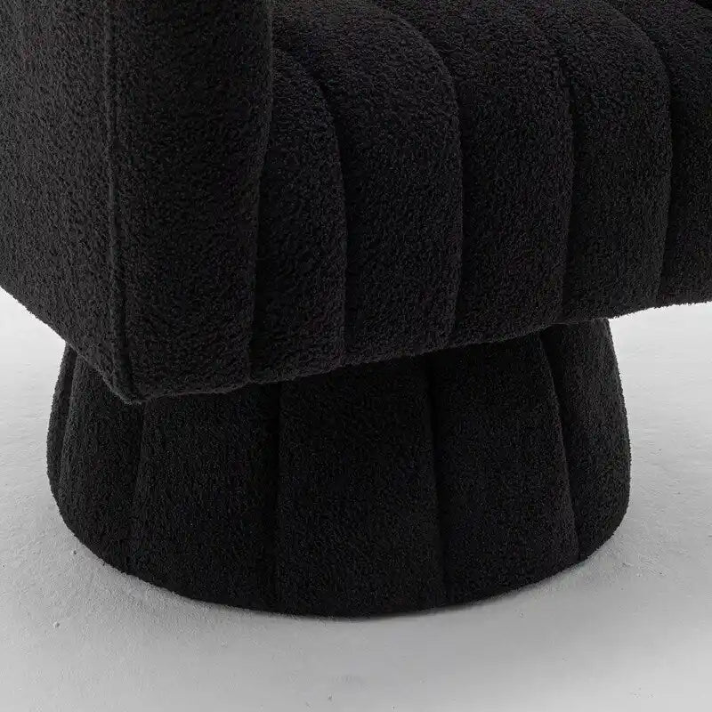 SEYNAR Modern Glam Velvet Upholstered Round Swivel Accent Barrel Chair