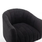 SEYNAR Modern Glam Velvet Upholstered Round Swivel Accent Barrel Chair