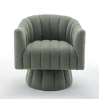 SEYNAR Modern Glam Velvet Upholstered Round Swivel Accent Barrel Chair