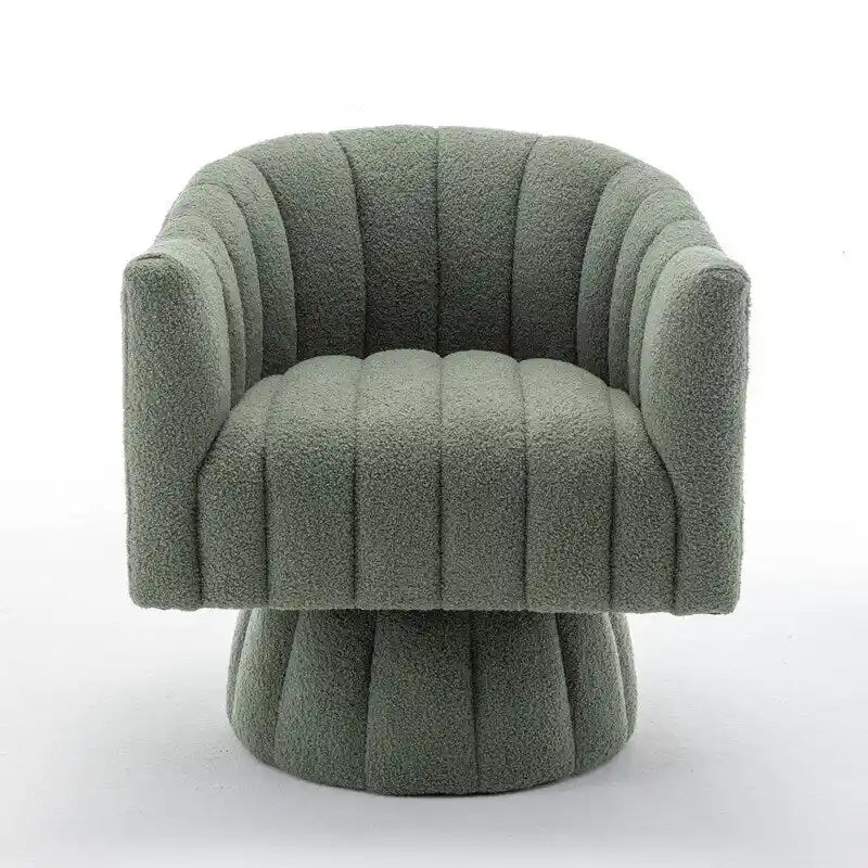SEYNAR Modern Glam Velvet Upholstered Round Swivel Accent Barrel Chair