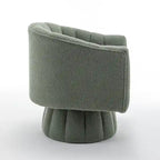 SEYNAR Modern Glam Velvet Upholstered Round Swivel Accent Barrel Chair