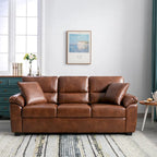 Morden Fort Upholstered Living Room Set, 2 Pieces, Faux Leather Chair, Sofa