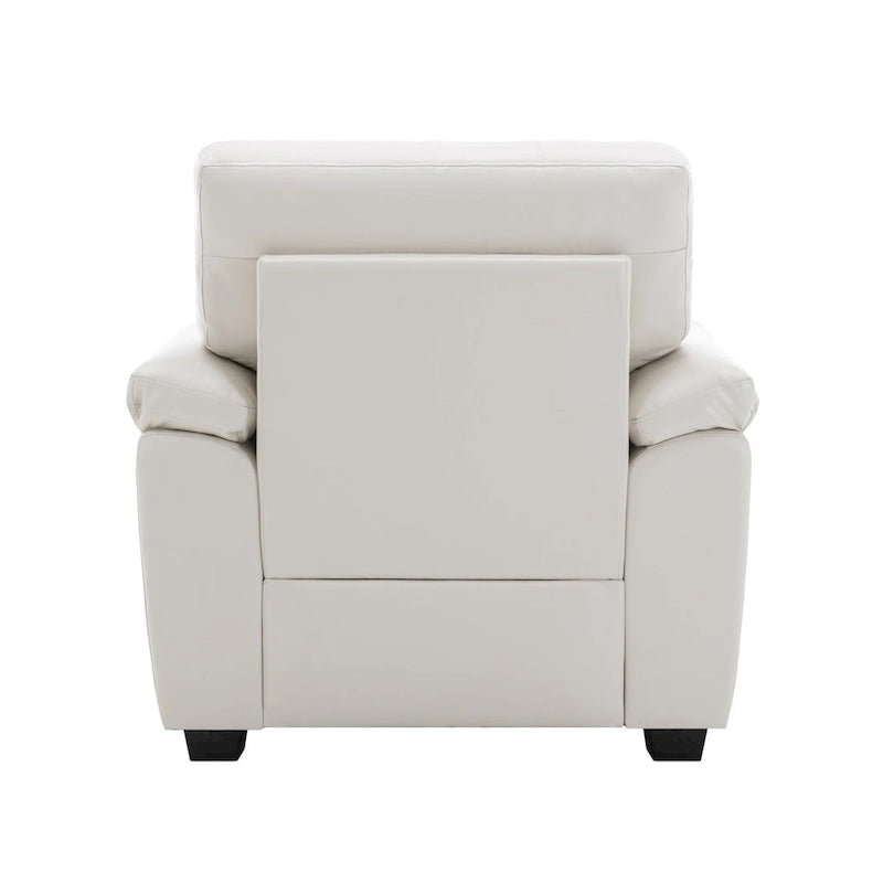 Morden Fort Upholstered Living Room Set, 2 Pieces, Faux Leather Chair, Sofa