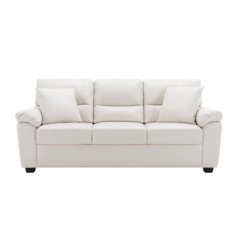 Morden Fort Upholstered Living Room Set, 2 Pieces, Faux Leather Chair, Sofa