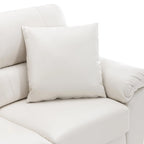 Morden Fort Upholstered Living Room Set, 2 Pieces, Faux Leather Chair, Sofa