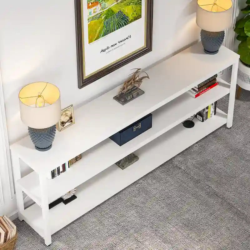 70.8 Inches Console Table 3 Tiers TV Stand Sofa Table