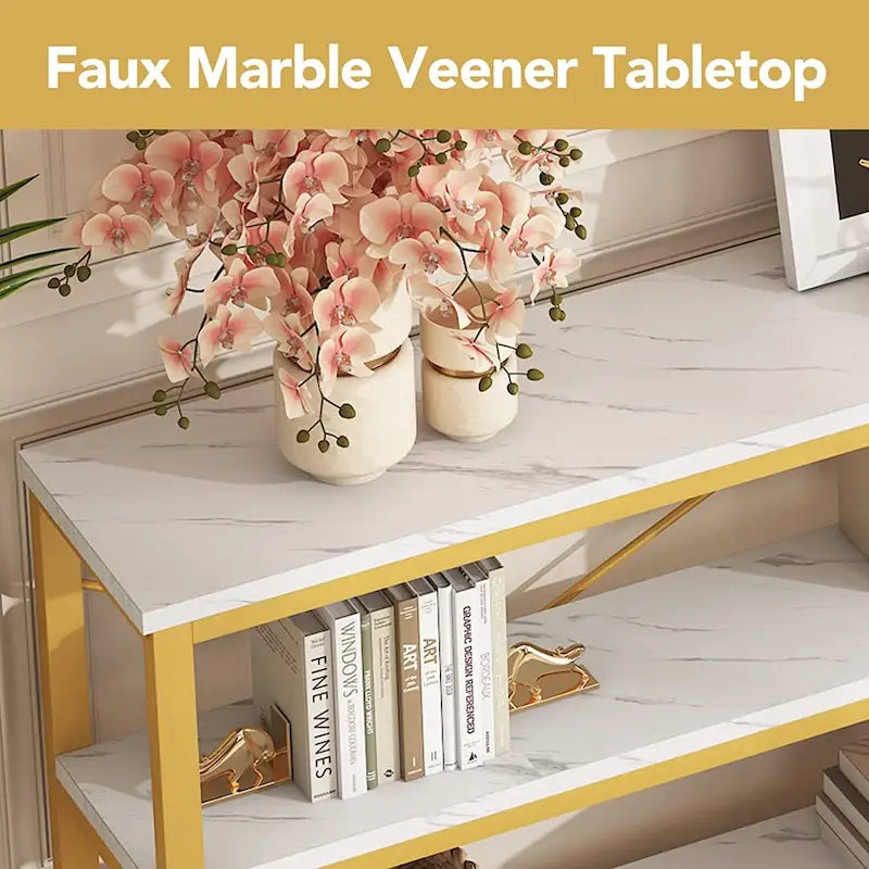 70.8 Inches Console Table 3 Tiers TV Stand Sofa Table
