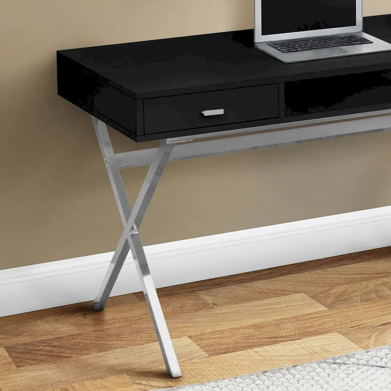 Monarch Specialties 48 Desk with Drawers and Open Shelf