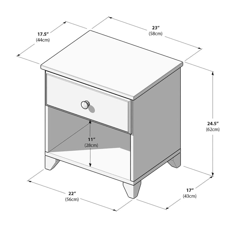 Max and Lily Nightstand with 1 Drawer