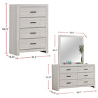 Wooden Queen Bedroom Set in Coastal White