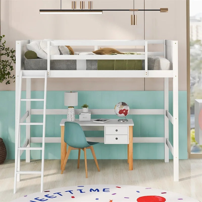 Merax Solid Wood Twin Size Loft Bed with Ladder