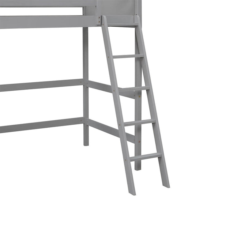 Merax Solid Wood Twin Size Loft Bed with Ladder