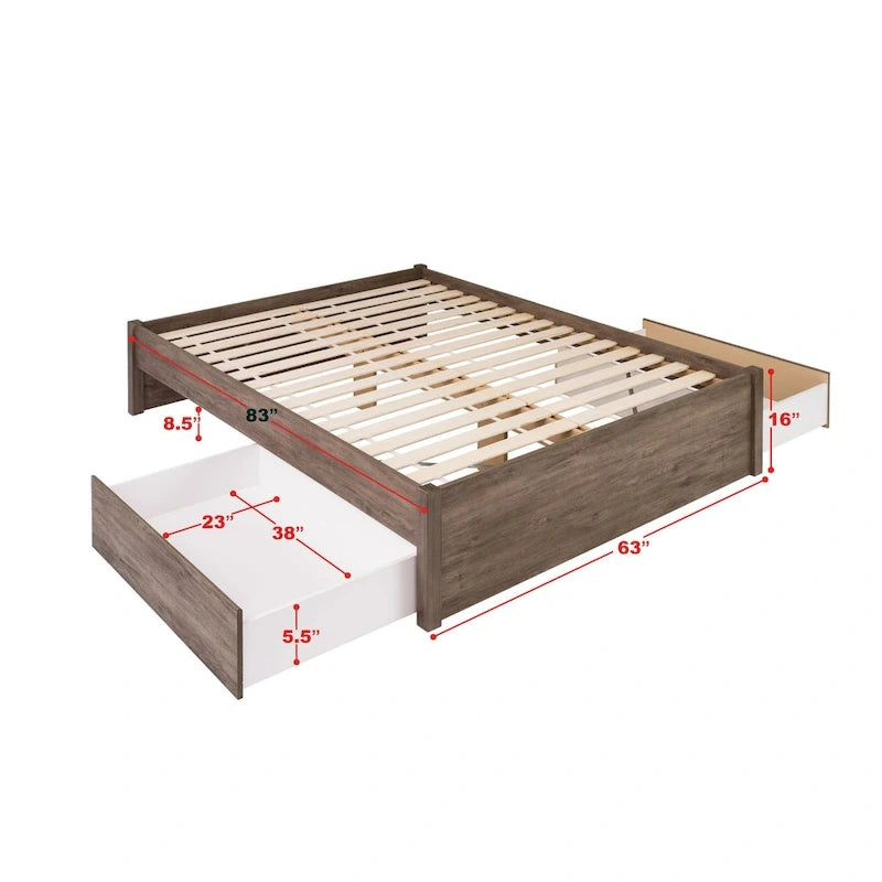 Prepac Queen Select 4-post Platform Bed with Optional Drawers