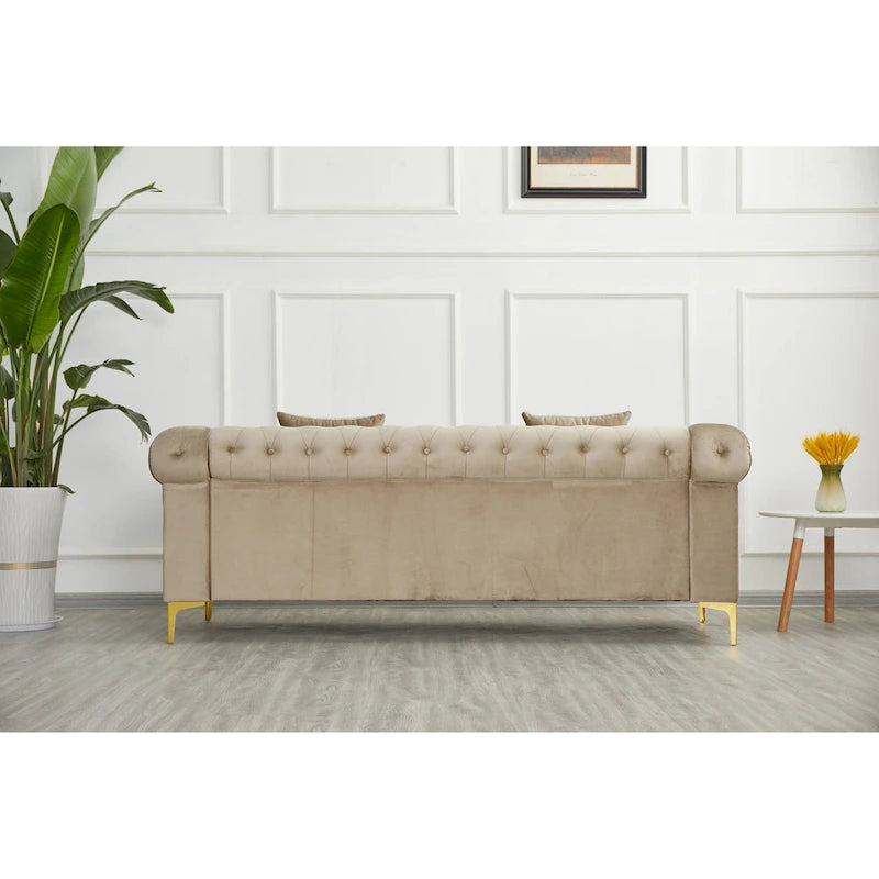 35D x 85W x 30.3H Velvet Chesterfield Button-tufted Sofa