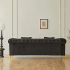 35D x 85W x 30.3H Velvet Chesterfield Button-tufted Sofa