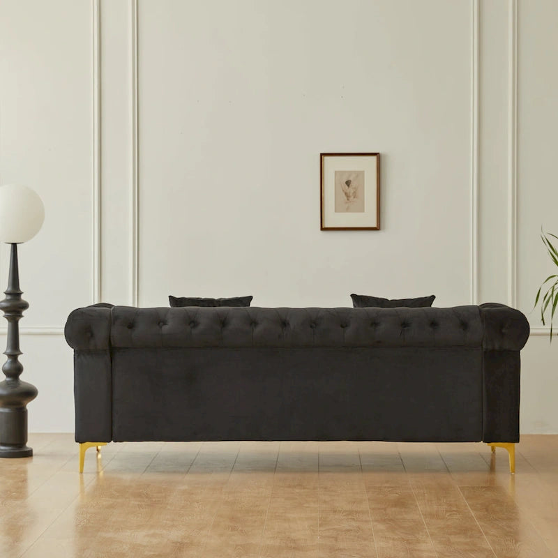 35D x 85W x 30.3H Velvet Chesterfield Button-tufted Sofa