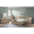 Daemon 3 Piece Light Brown Panel Bedroom Set
